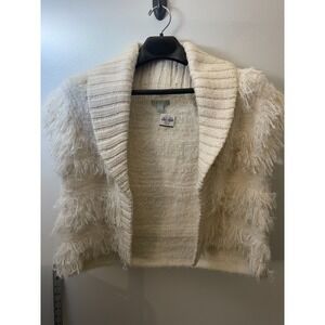 Ryegrass Womens Shaggy Vest White/Cream Size S (NWT)